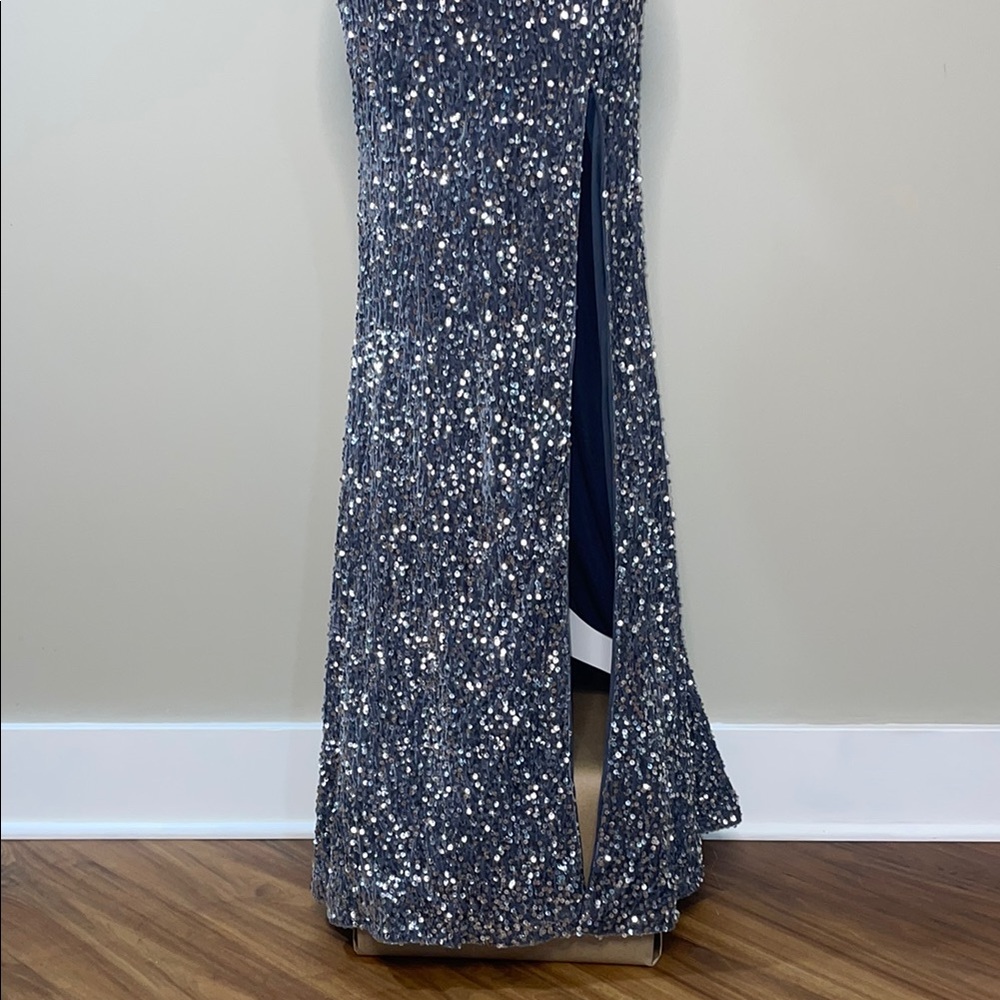 Faeriesty Gray Sequin Embellished Off-Shoulder Women’s Gown Size XS NWT - Picture 5 of 14